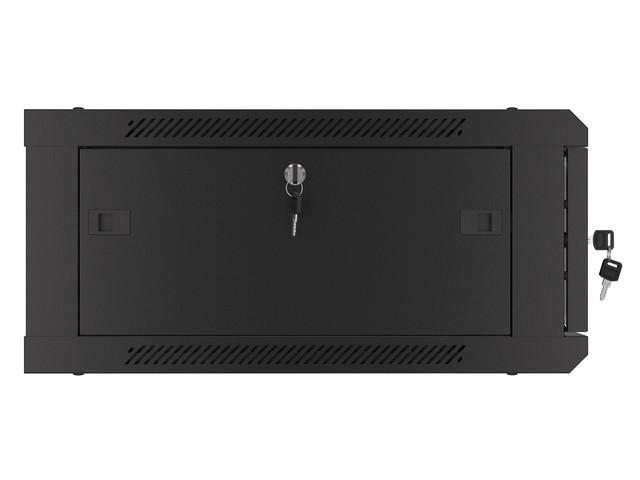 Szafa instalacyjna wisząca 19'' 4U 600X600mm czarna (drzwi szklane)