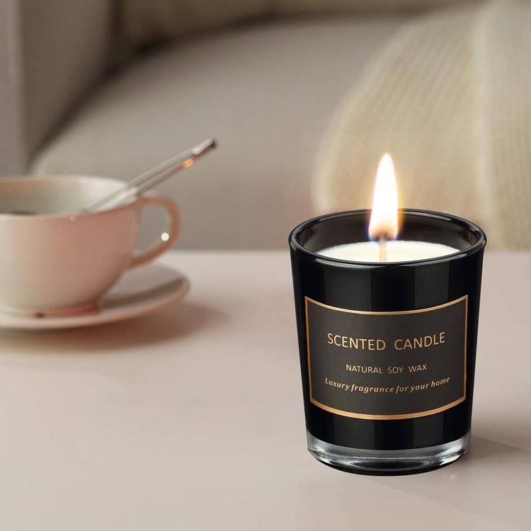 Z&M Cafthings Scented Candles Gift Set 3 Pack - Natural Soy Wax Premium Matte Black Candles Glass