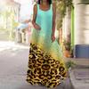 Женское платье-комбинация Длинное платье макси с леопардовым принтом Платье с принтом весны и лета с v-образным вырезом Для отдыха и отпуска