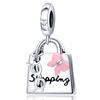 New 925 Sterling Silver Rose Girl Boy Pink Sparkle Spacer Clip Charm Bead Fit Original Fashion Bracelet DIY Jewelry for Women