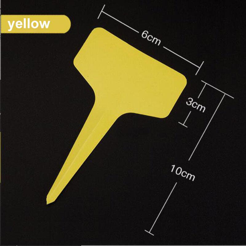 6x10 см белые желтые садовые растения T маркеры водонепроницаемые знаки колышки бирки пластиковые этикетки цветочные знаки горшки пластиковые письменные принадлежности для садоводства
