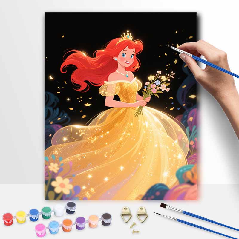 Disney Масляная живопись ручная роспись раскрашивание живопись ручной работы DIY домашний декор подарок принцесса