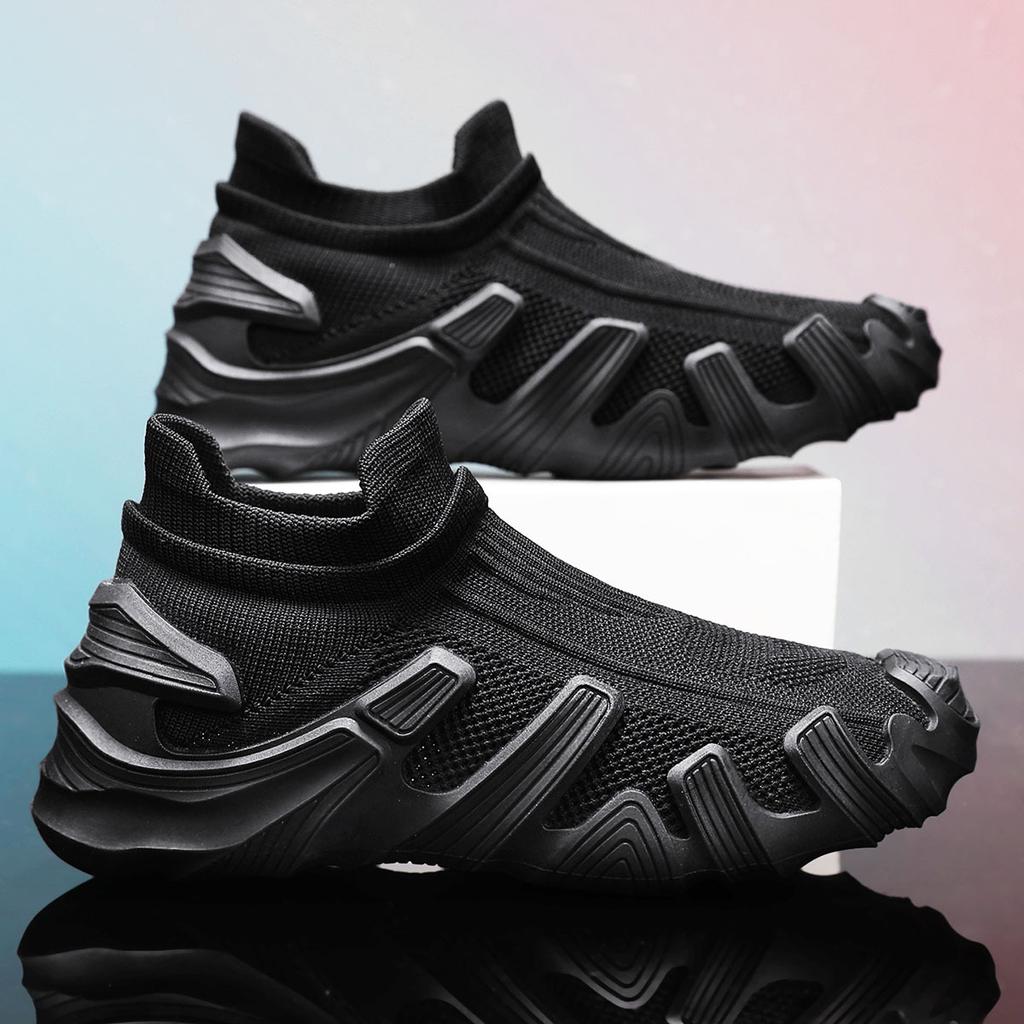 Men's Shoes New Casual Shoes Octopus Flying Woven Shoes Socks Shoes One Pedal Lazy Shoes Platform Fashion Sports Shoes
