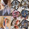 Fashion 53CM Silk Scarf Small Square Scarf Women's Versatile Decorative Hair Scarf Bandanas Ponytail Ties Headwear