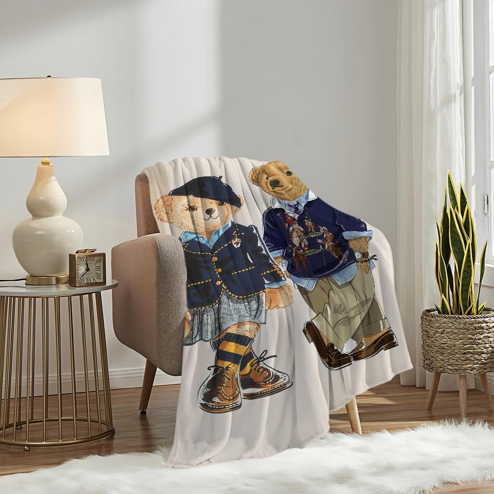 Fashion P-Polo B-Bears Luxury Blanket Soft Comfortable Nap Plush Suitable For Iiving Room Office Bedroom Birthday Home Kid Gift