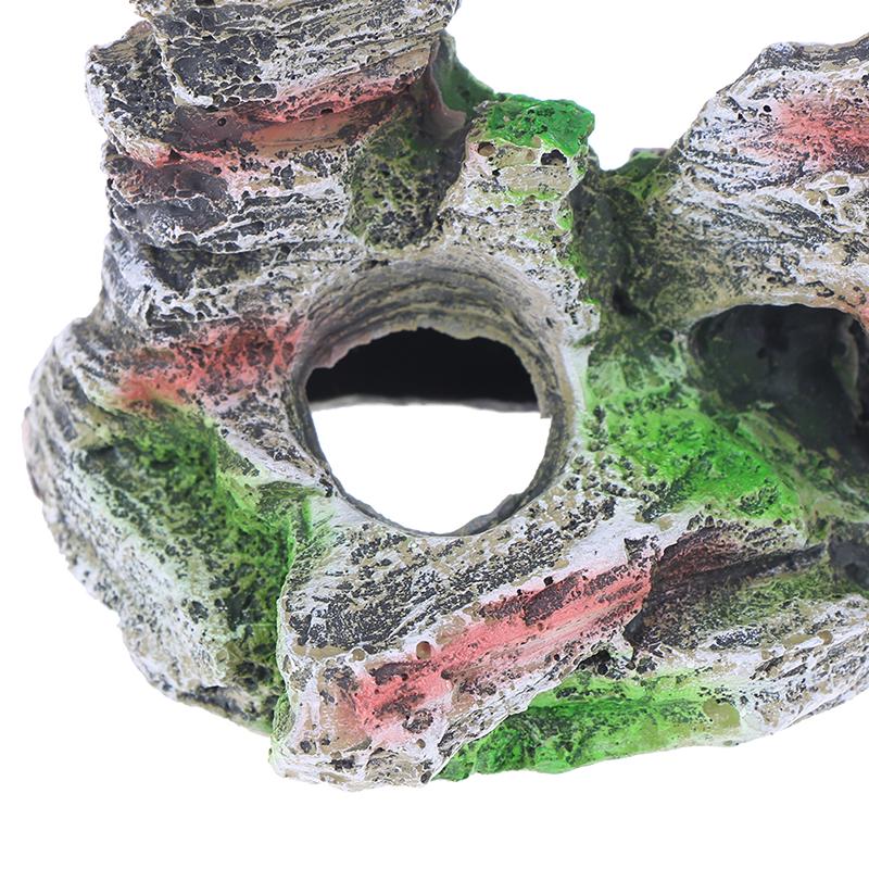 Вид на горы Аквариум Рок Пещера Дерево Мост Аквариум Орнамент Рокарий Декор