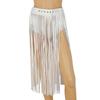 Women Ladies Fashion Faux Leather Adjustable Hippie Boho Waistband Long Fringe Tassel Skirt Belt