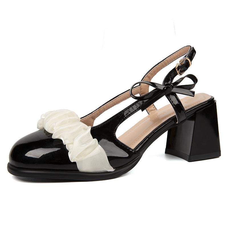 2025 новый бант французская элегантная темпераментная сумка голова квадратный корень сандалии сказочный стиль универсальный маленький ароматный стиль сказочная обувь