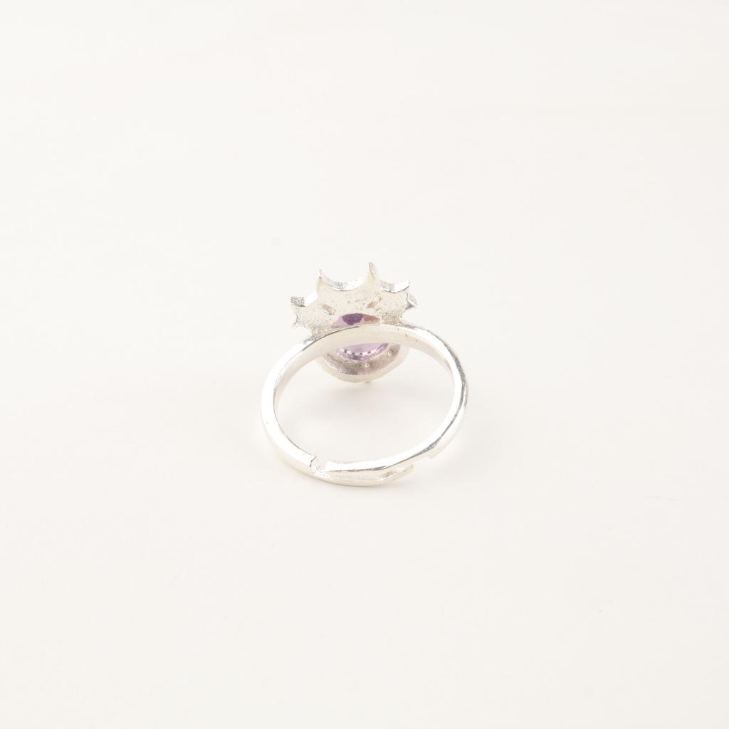 Аметист Драгоценный камень 925 Стерлинговое серебро Ювелирные изделия Ручной работы Кольцо Подарок для девушки RR-67-11