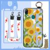 Oil Painting Waterproof Phone Case For Blackview A60 Pro Flower Durable Shockproof Phone Holder Wristband Fashion Design