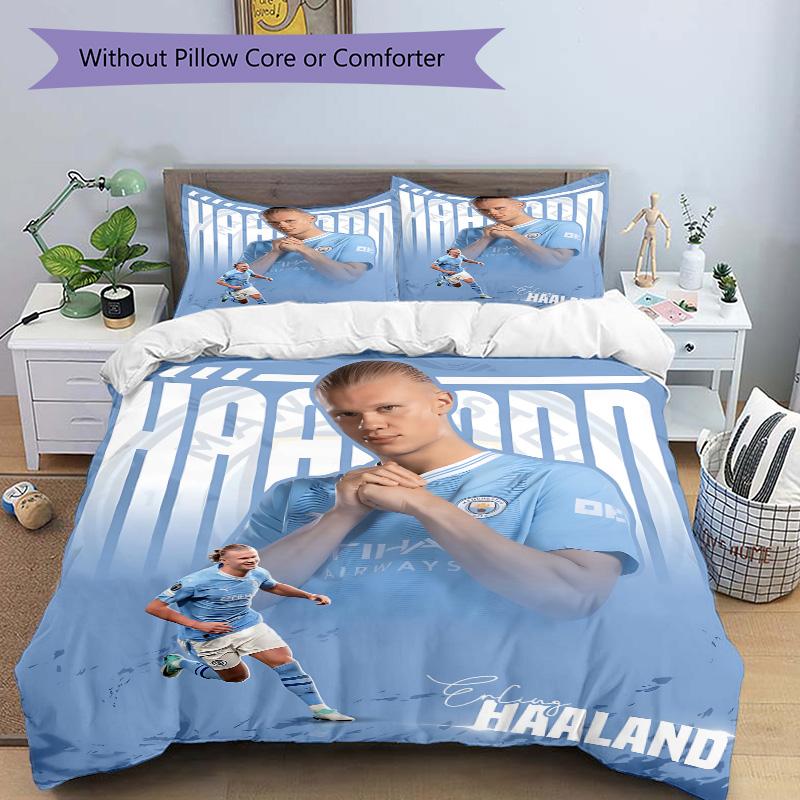 Man City Haaland Celebration Print 3Pcs Bedding Setduvet Cover With 2 Bedropillowcase Home Birthday Gift