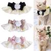 Cat Necklace Dog Saliva Towel Dog Neckerchief Lace Bowknot Puppy String Bib Pearl Collar