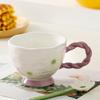 Рельефная керамическая чашка с цветной подглазурной росписью, детский кубок, ручная чашка для воды, подарок с ручкой, чашка для молока, портативная