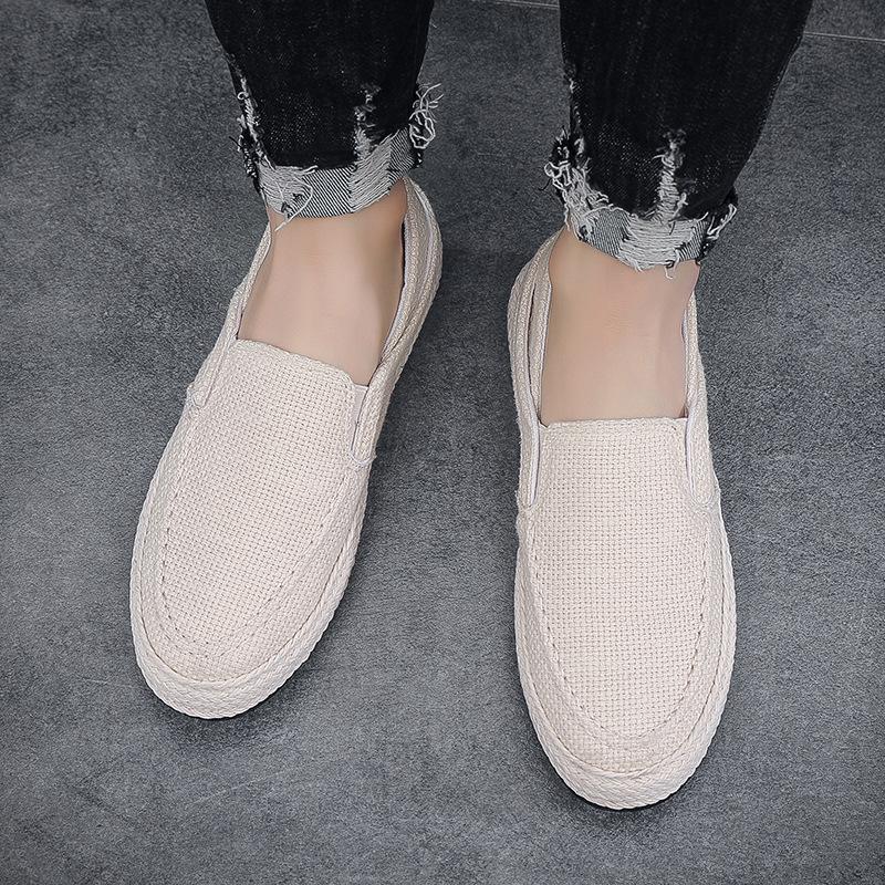 Мужская повседневная обувь, мокасины, холщовые дышащие туфли на плоской подошве, удобные кроссовки для отдыха, вождения, ходьбы, молодежная обувь для мужчин