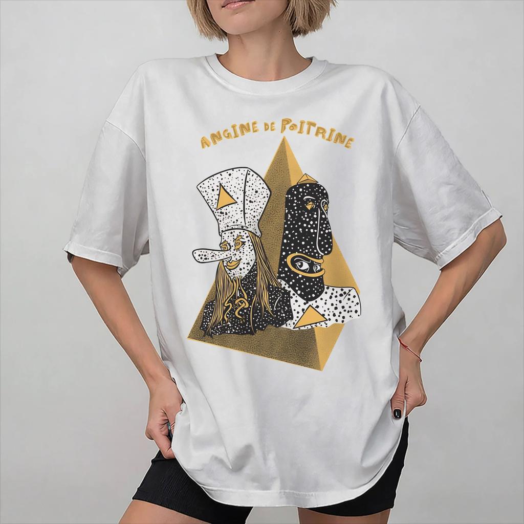 Angine de Poitrine Band Graphic Printed T Shirt Unisex Women Cotton Tee Shirt Clothing