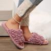 Классические тапочки для женщин Повседневные плоские на низком каблуке Милые базовые туфли для женщин Однотонные меховые Слипоны Зимние шлепанцы Большой размер
