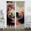 Шторы для гостиной в японском стиле, современные шторы для окон камеры, занавески для домашнего интерьера, 2 шт., украшение на Хэллоуин, перегородка