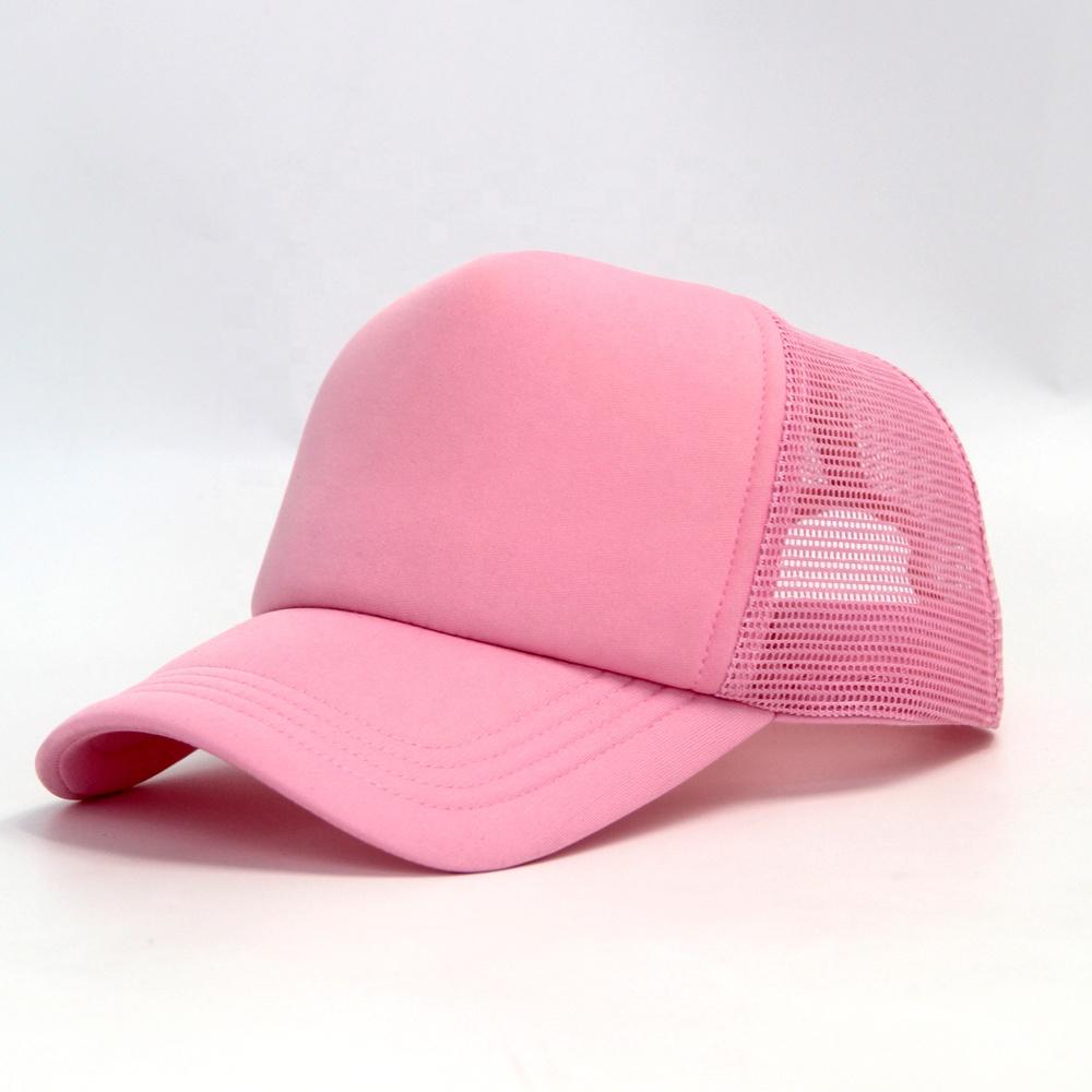 High Quality Plain Blank Style 5 Panels Foam Mesh Trucker Cap Without logo Trucker Hat