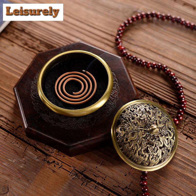 Dragon Phoenix Alloy Plate Incense Stove Indoor Office Buddha Offering Furnace Zen Censer Burner Holder Teatable Accessories