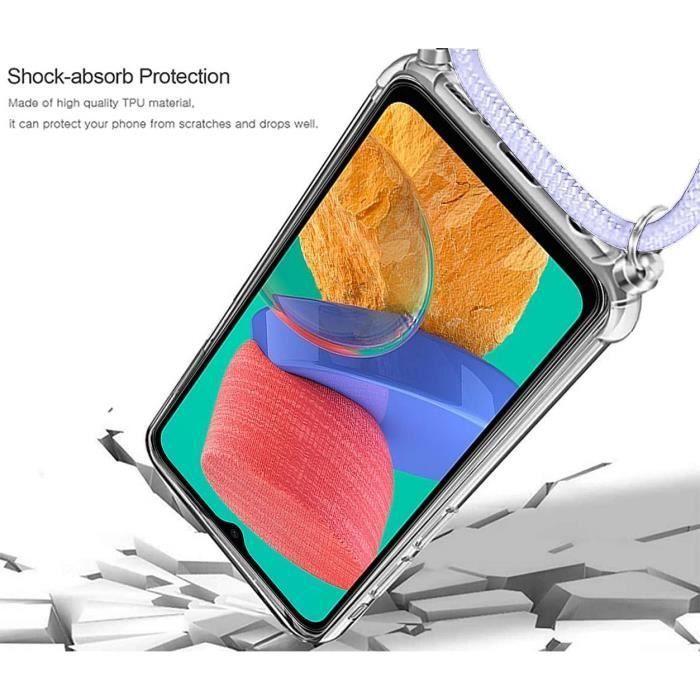 Coque de protection - BOOLING - Samsung Galaxy M23 5G - Transparente - AntiChoc - Cordon Turquoise