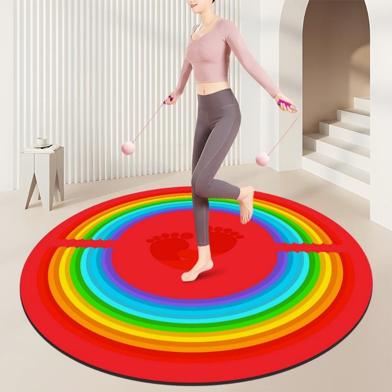 Радужные Спиральные Фитнес-Коврики Разноцветный Цветочный Дизайн Мотив Движения и Здоровья Нескользящие Коврики для Упражнений для Домашнего Тренажерного Зала