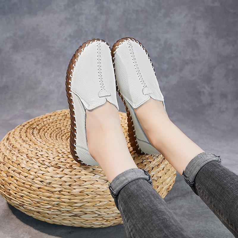 Женские мокасины на плоской подошве, женская обувь из натуральной кожи, женские мокасины, слипоны, женская удобная обувь для медсестер, новинка 2024 года