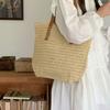 Summer Large Capacity Straw Woven Bag for Women 2025 New Stylish Commuter Shoulder Bag Beach Woven Tote Bag
