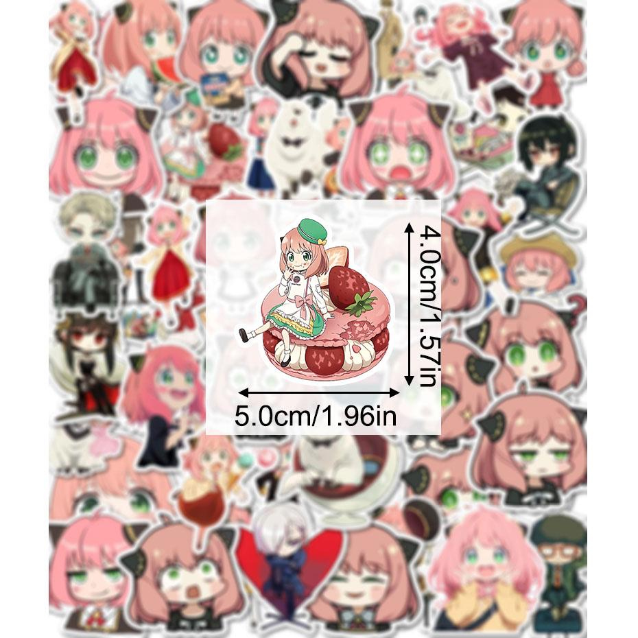 50Pcs Q-version Spy Game House Stickers SPY Anya Anime Japanese Cartoon Decorative Waterproof Mobile Phone Stickers for Children's Toys
