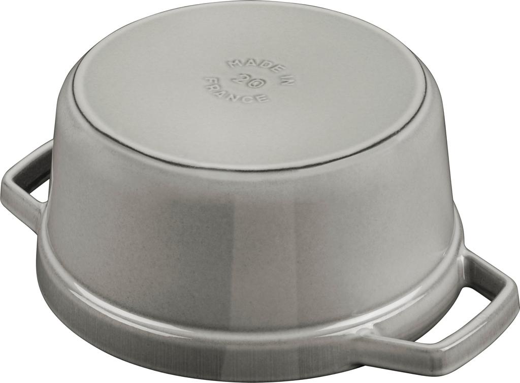 Staub Cocotte Round Gray Large Hand Cast Enamel Pot IH Compatible Japanese La Cocotte Round "Pico 34cm" [Authorized Product] 40510-308