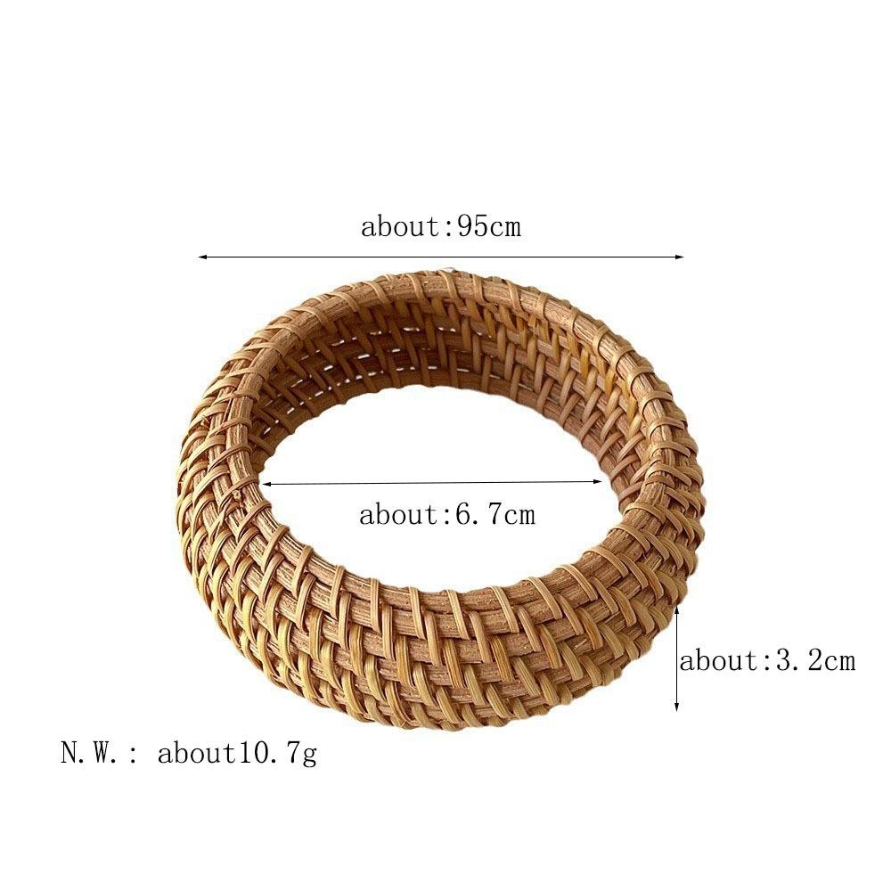Rattan Woven Vintage Rattan Bracelet Chunky Style Ethnic Style Bangle Handmade Bangles Boho Style
