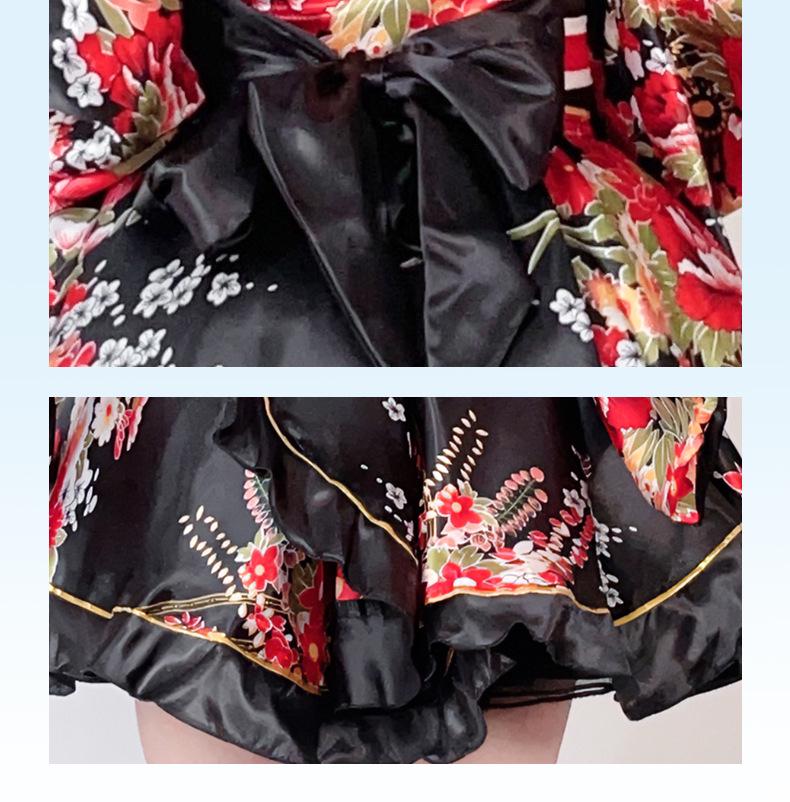 Women's Japanese Style Summer Kimono Cosplay Costume with Traditional Print