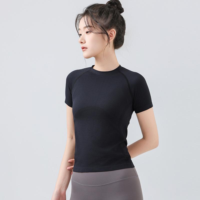 Женские быстросохнущие облегающие леггинсы для йоги и спортивный топ с короткими рукавами