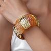 Smudging Irregular Wide Bracelet Bohemian Retro Hand Ring Exaggerated Acrylic Bangle  Decoration