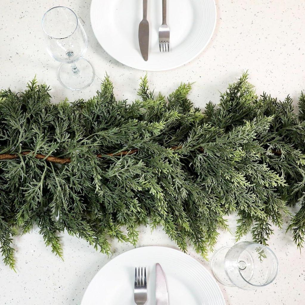 Artificial Cypress Leaf Rattan Christmas Fireplace Decoration