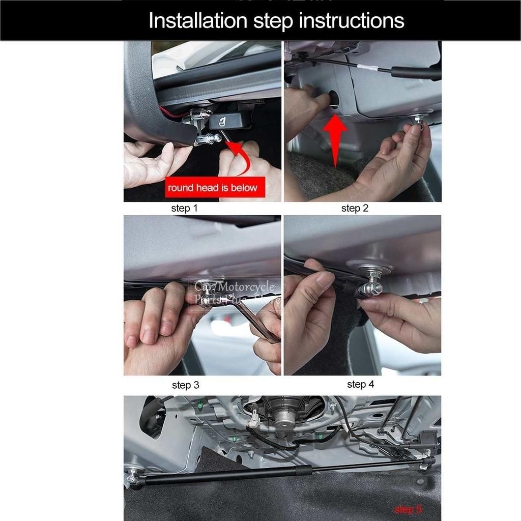 Black 2pcs Automatic Rising Gas Struts Shock Lift Supports Struts Front Fit For Honda Civic Sedan 4-Doors 2016-2020