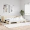 VidaXL Daybed with Trundle and Mattress Cream 90x200 Cm Fabric 3196600