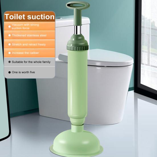 High Pressure Silicone Toilet Plunger Pump Anti-Clogging Drain Cleaners Powerful Suction Cup Telescopic Handle Toilet Clog Remover