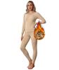 Boyzn Thermal Underwear Warm Soft Long Sleeve Shirt for Winter Women's Set, Patched, Moisture-Wicking, Wool-Silk Lining, Warmth, Beige-03-Nude-XL