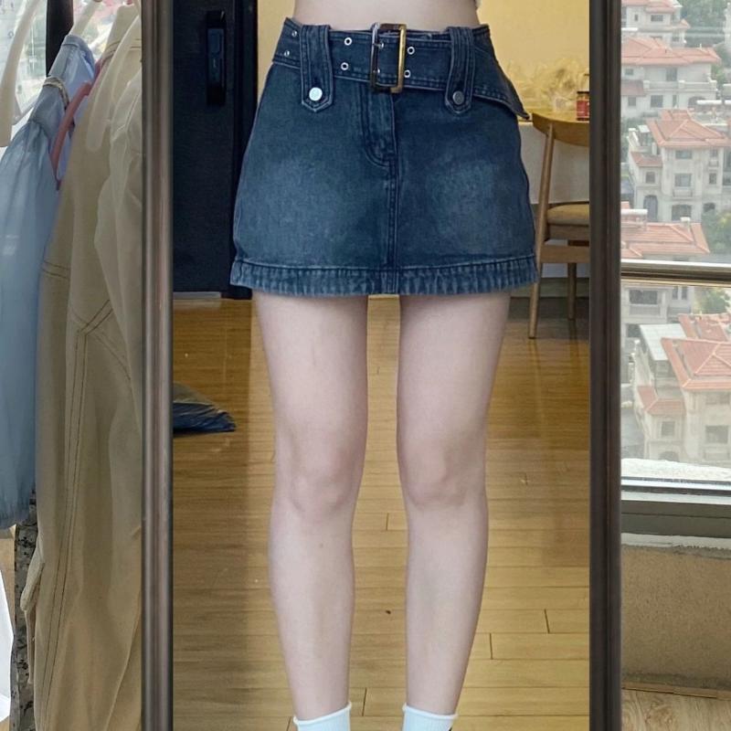 Женская короткая юбка большого размера, однотонная джинсовая короткая юбка с высокой талией в стиле ретро, короткая юбка в стиле хип-хоп