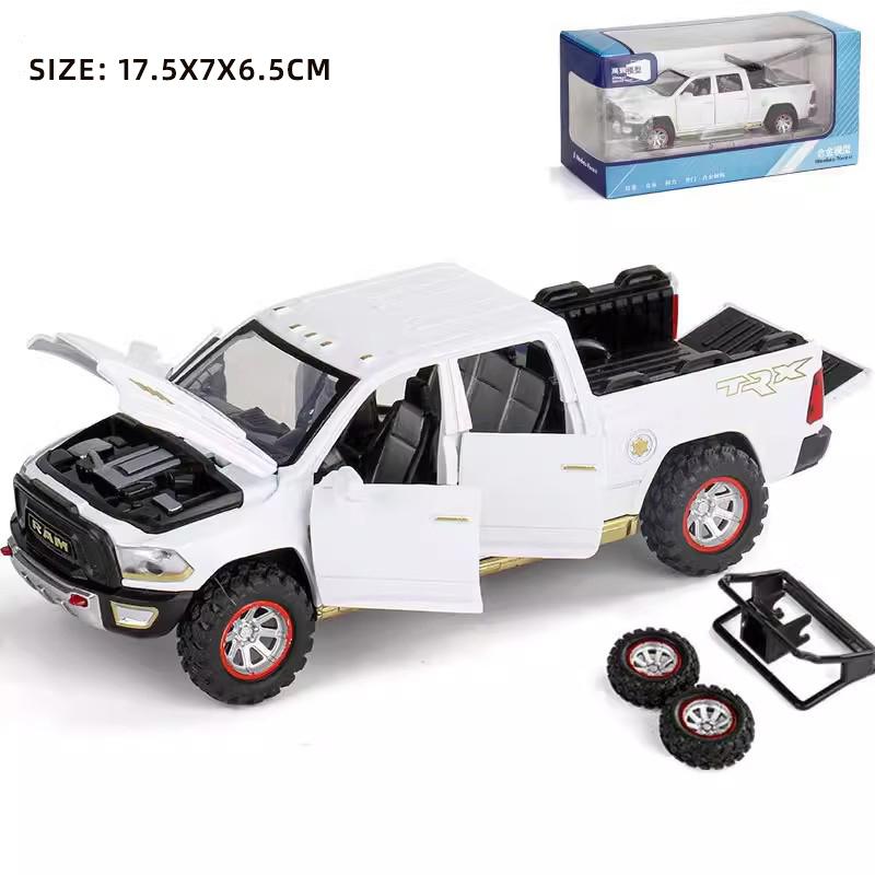 1:32 RAM Pickup Truck Alloy Model with Sound Light & Spring Back Action Kids' Toy for Adventurous Play