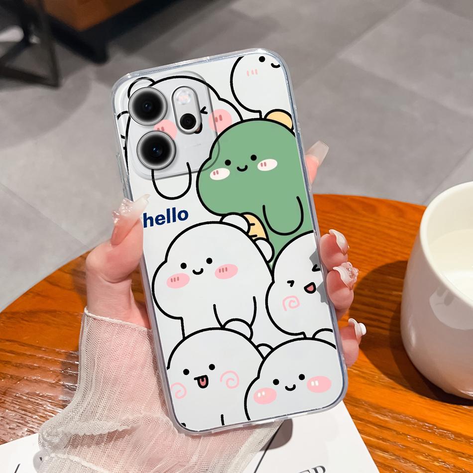Чехол для телефона Oppo Reno 14F 5G Стильные узоры для отдыха Мягкий силикон ТПУ Прозрачная легкая крышка Для Oppo Reno14 F Чехол
