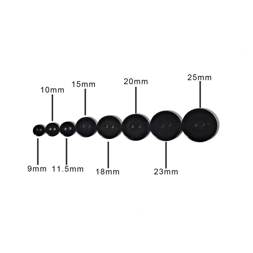 Resin Sewing Button Scrapbooking Round White Black 2 Holes 9/10/11.5/15/18/20/23/25 Mm