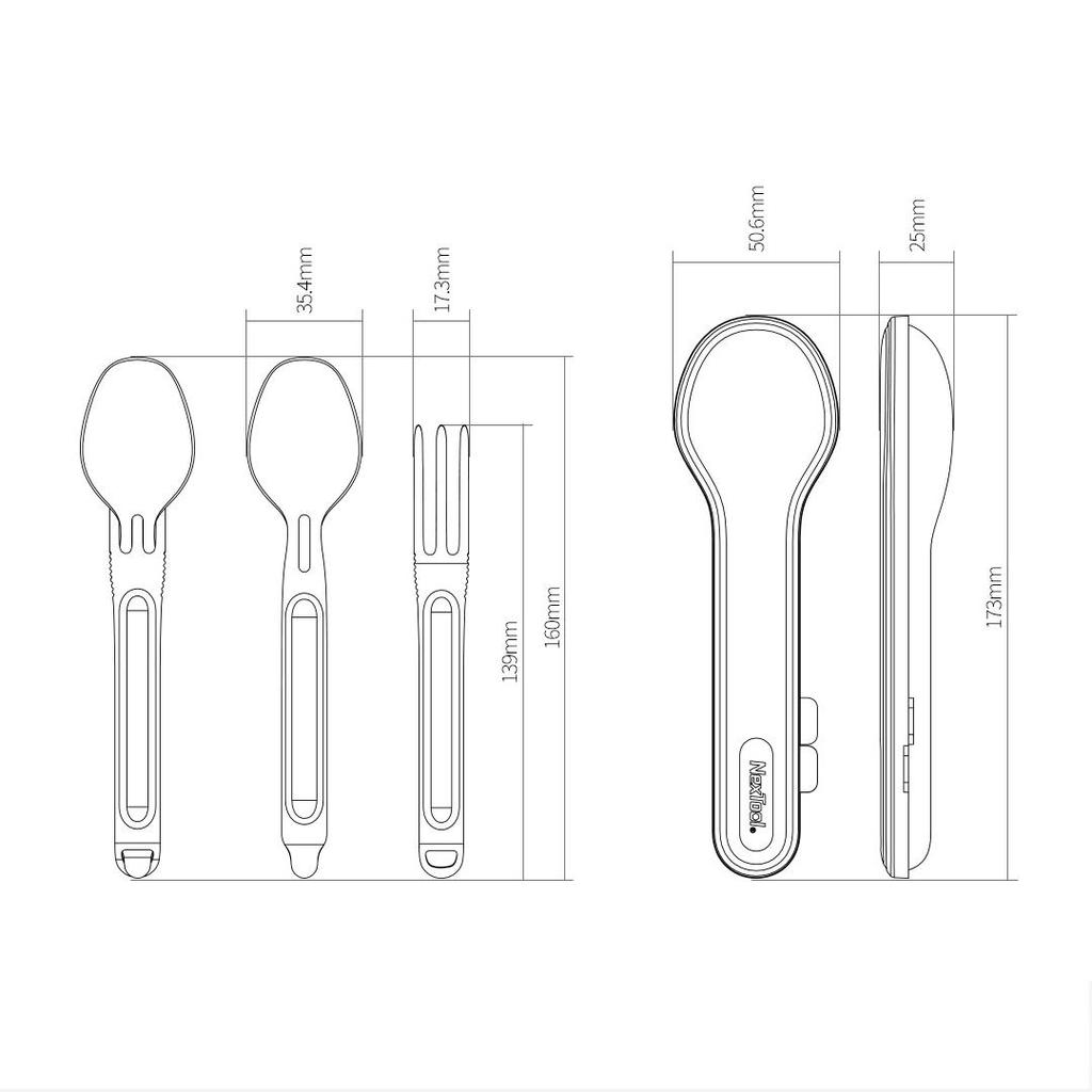Набор столовых приборов Xiaomi Nextool, 2 шт./компл., стальной нож, вилка, ложка, столовые приборы для семейного путешествия, портативная посуда с ящиком для хранения, мини-посуда для пикника