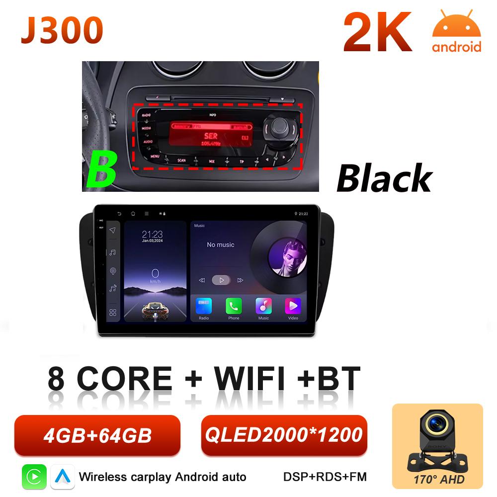 Автомагнитола Android Auto для Seat Ibiza MK4 6J 2009 2010 2012 2013 2014 2015 Carplay Мультимедийный Видео Плеер Стерео Навигация GPS