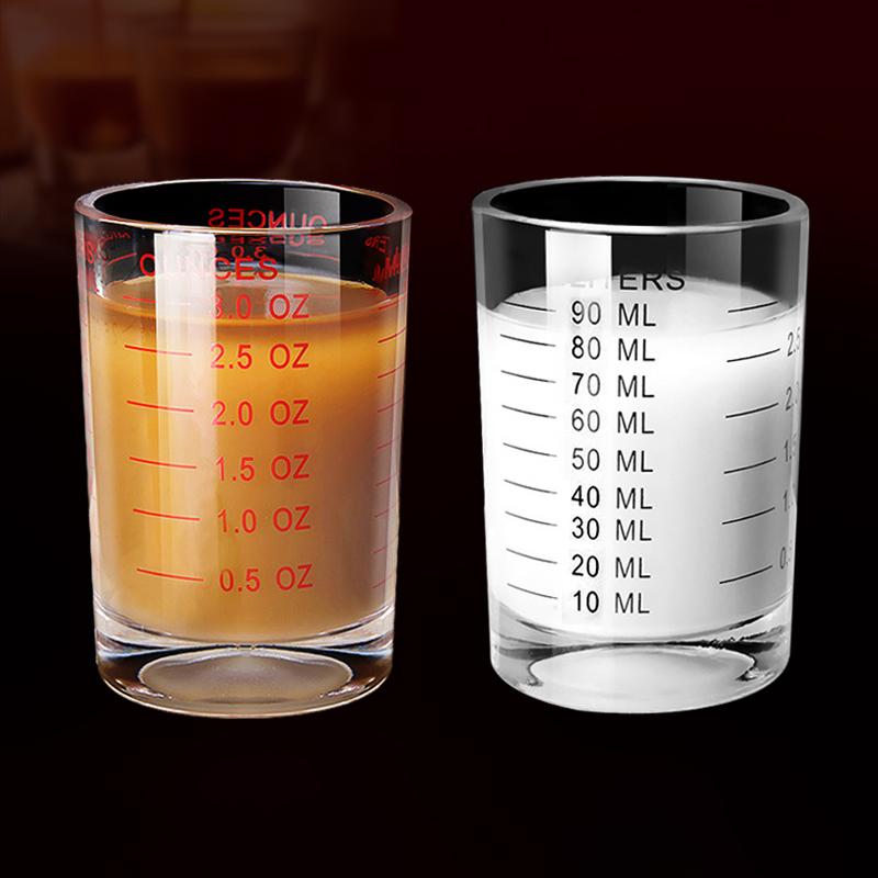 90/120Ml Heat-Resistant Glass Measuring Cup Milk Jigger Glass Ounce Cup With Handle For Espresso Coffee Barista Accessories