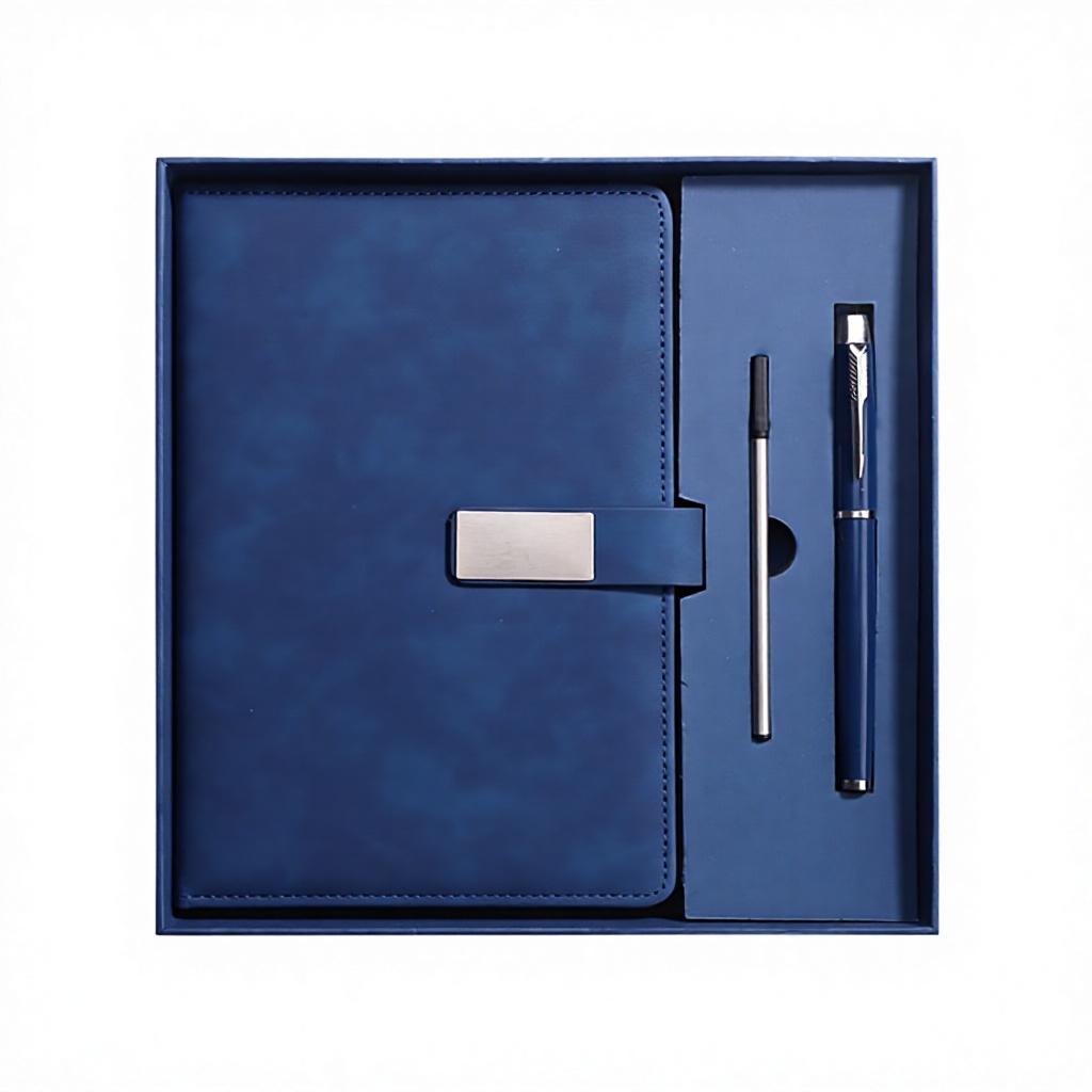 Custom Logo School & Business Notebook Set Wired Glue Bound PU Leather Cover Notepad Gift for Students and Professionals