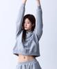 CRUSHST Slimline Crop Sweat Raglan Hoodie Gray