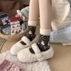 Женские шерстяные носки до середины икры в стиле Fair Isle со снеговиком, теплые зимние и рождественские, в японском ретро-стиле.