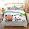 BuBu-Bear Мультяшный Аниме Милый Всесезонный Пододеяльник kawaii Комплект постельного белья Мягкое Покрытие для одеяла и Наволочки Односпальный/Двуспальный/Queen/King