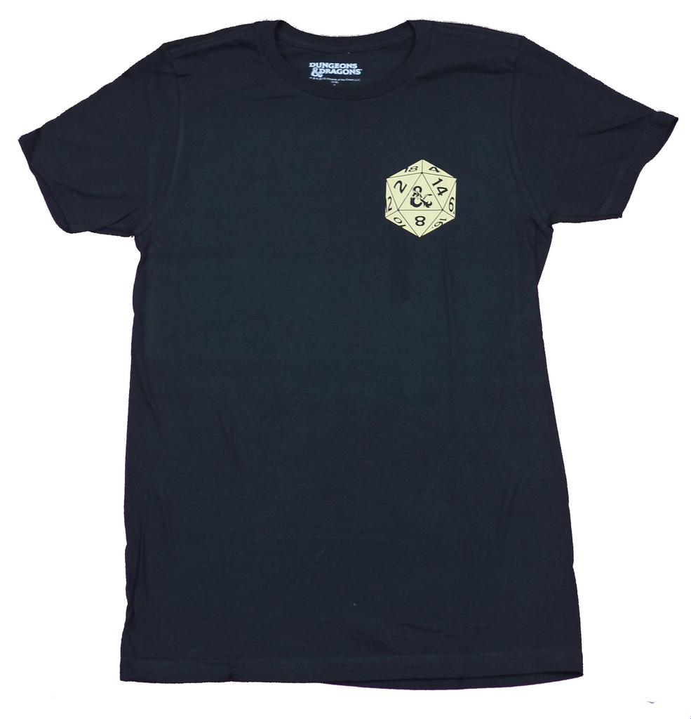 Dungeons Dragons Mens T-shirt Lapel Die Natural 20 Back Image
